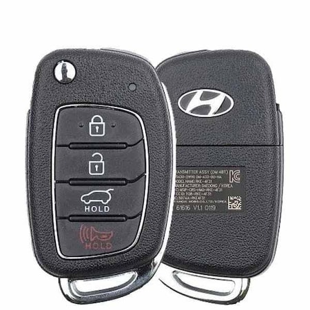 Oem OEM: REF: 2015-2019 Hyundai Santa Fe / 4-Button Flip Key / PN: 95430-2W110 / TQ8-RKE-4F31 RFK-HY-4F31